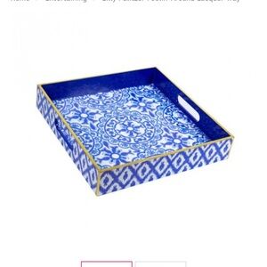 NWT and box.   Lilly Pulitzer Tray!  Blue and White Decorative Tray